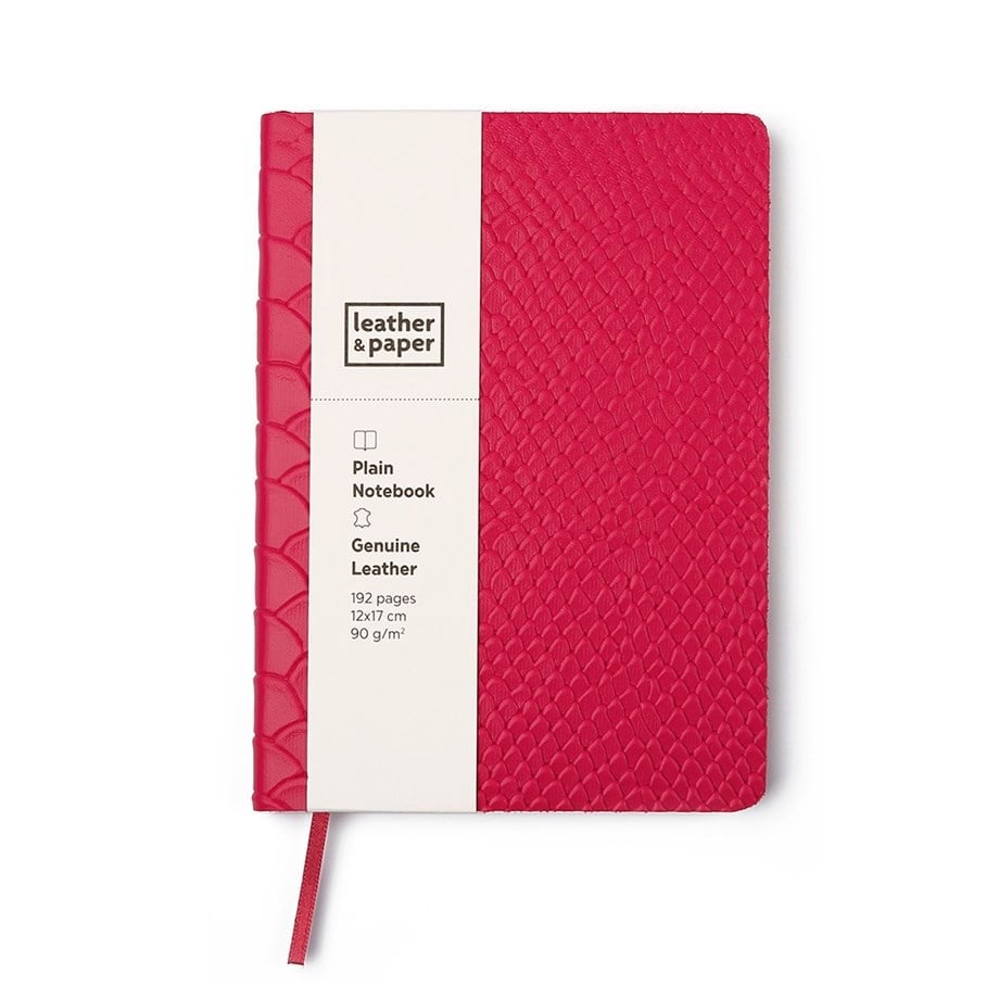 Orta Boy Pembe Yılan Baskı Deri Defter 12 x 17