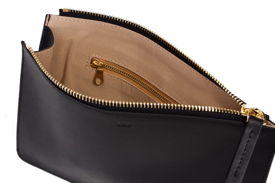 Siyah Çapraz Askılı Deri Clutch Çanta