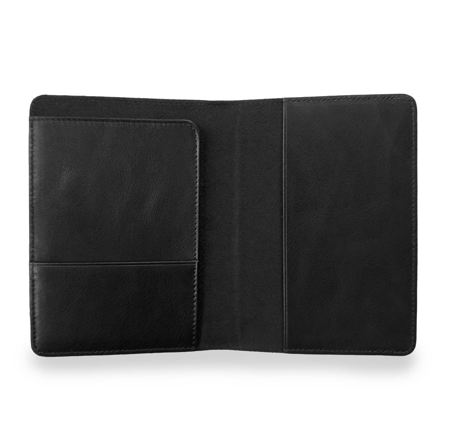 Siyah Deri Pasaport Kılıfı, Valiz Etiketi ve Anahtarlık Hediye Kutusu