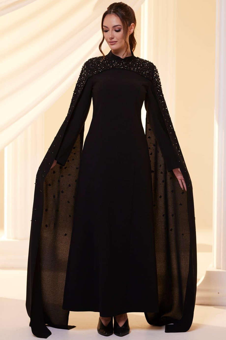 Elsa Tesettür Abiye Siyah