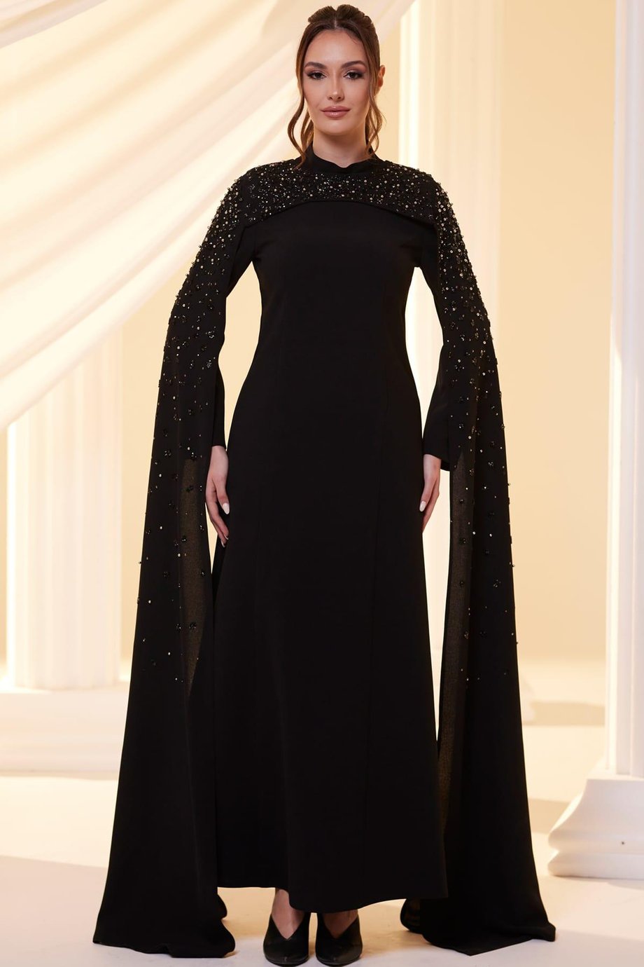 Elsa Tesettür Abiye Siyah