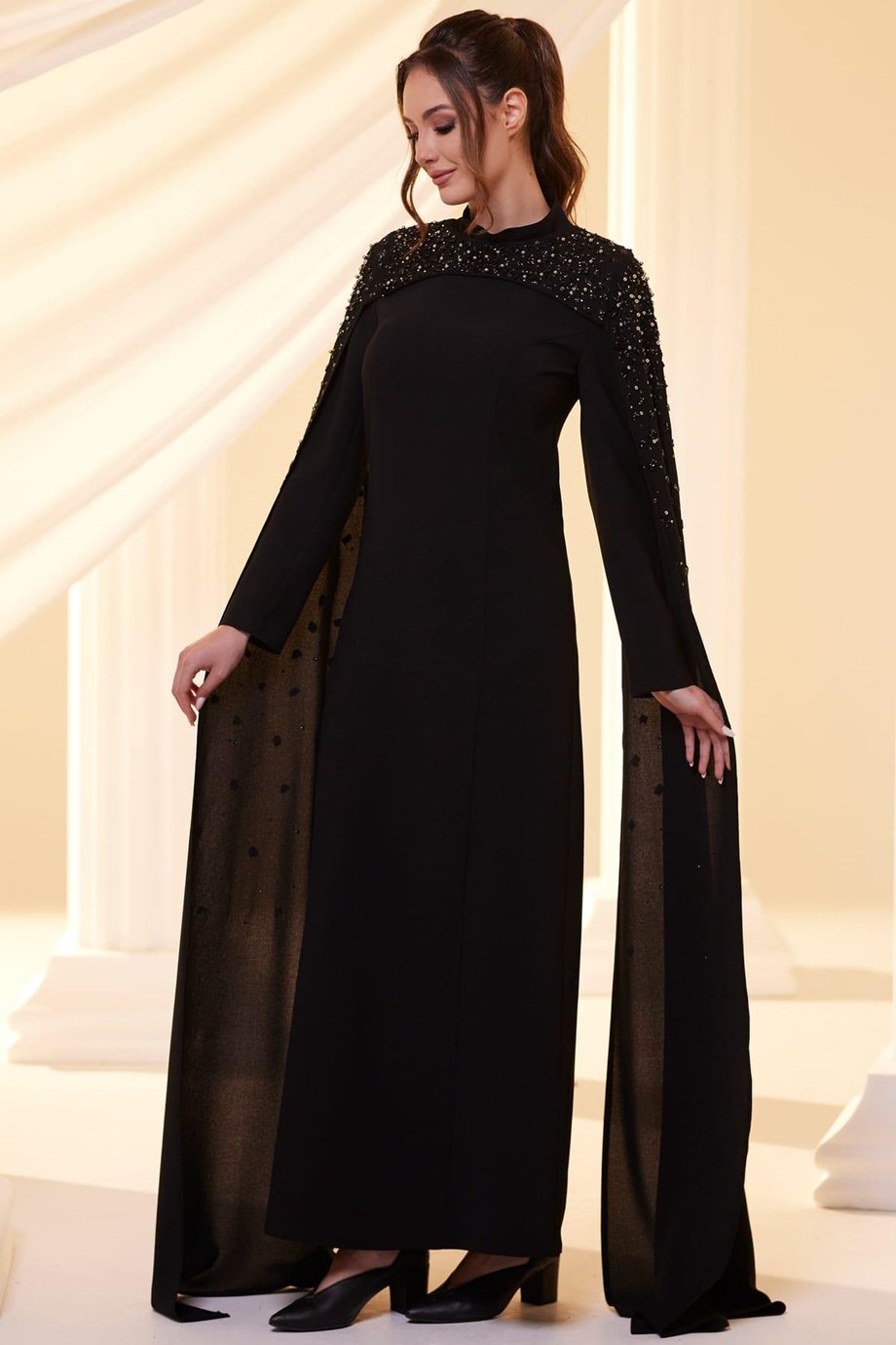 Elsa Tesettür Abiye Siyah