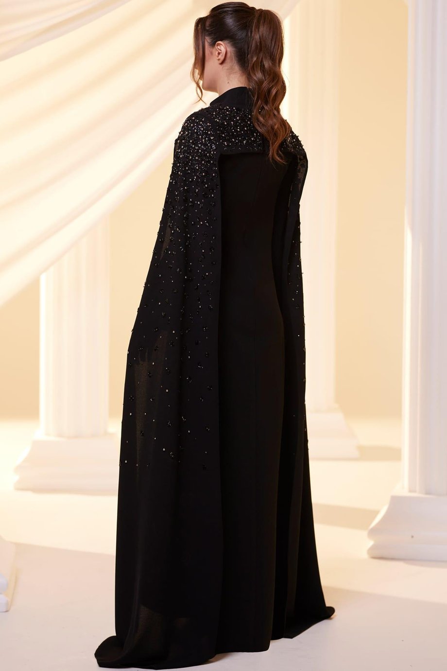 Elsa Tesettür Abiye Siyah