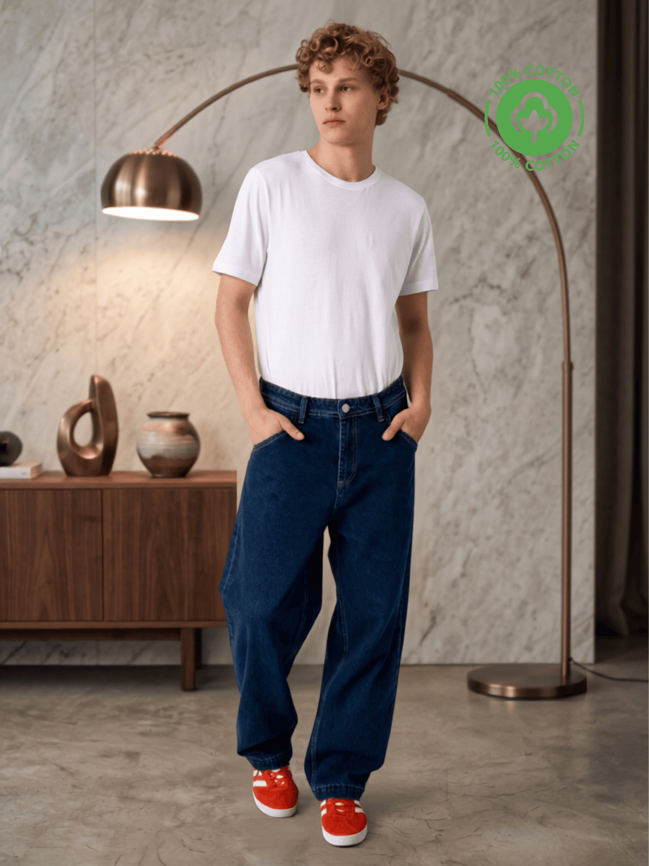 RELAX BAGGY MARBEL (KOYU LACİVERT) JEAN PANTOLON