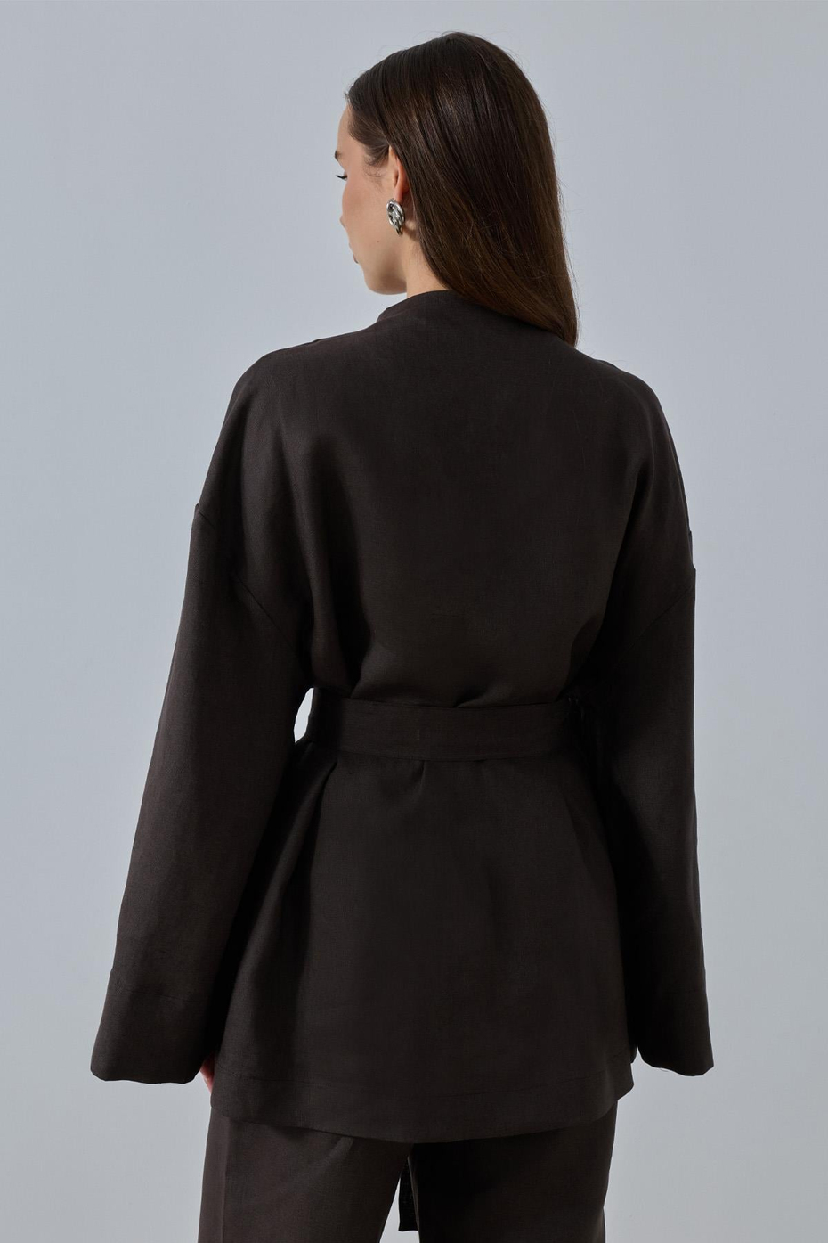 Acı Kahve %100 Keten Sora Kimono