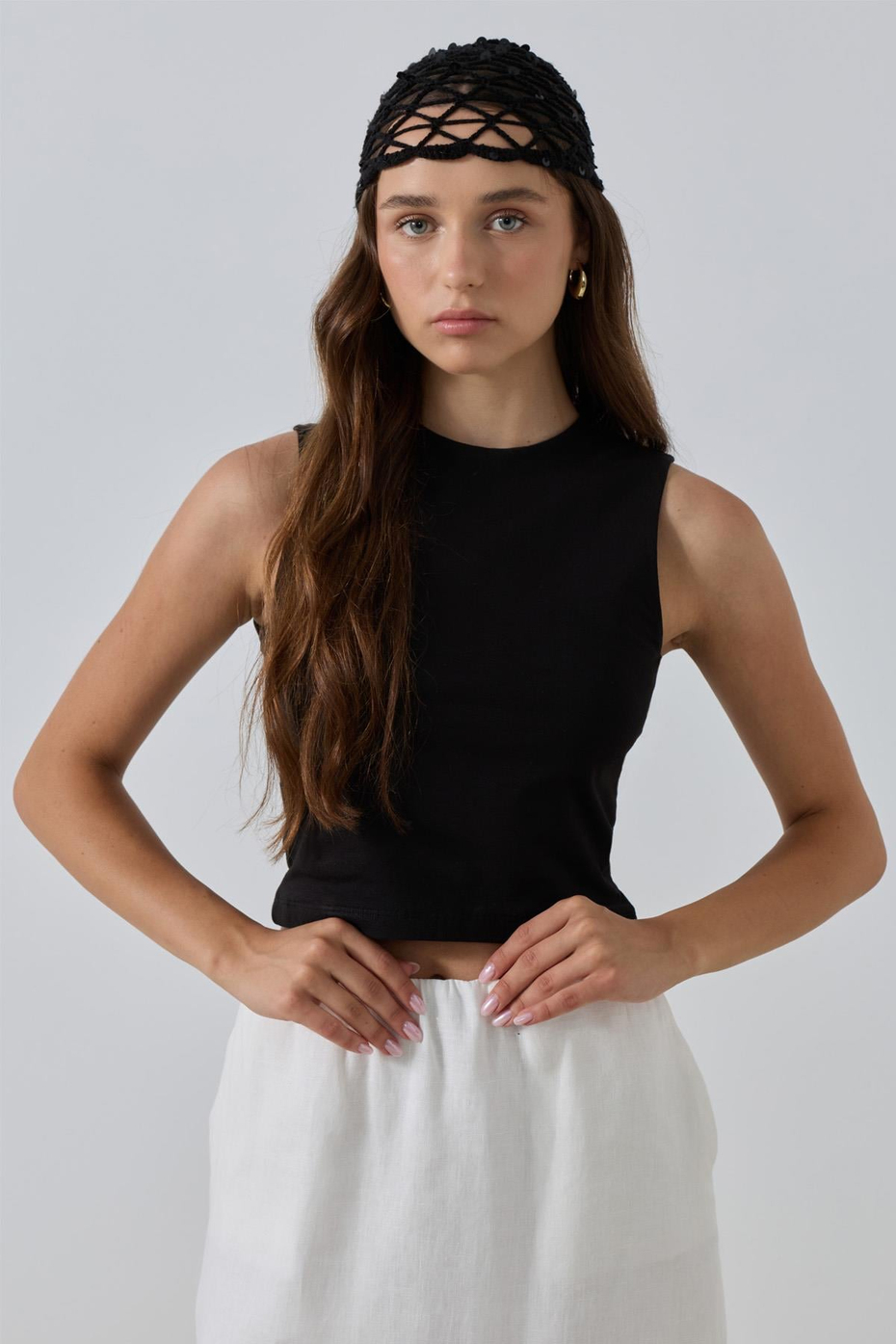 Siyah Kolsuz Basic T Shirt