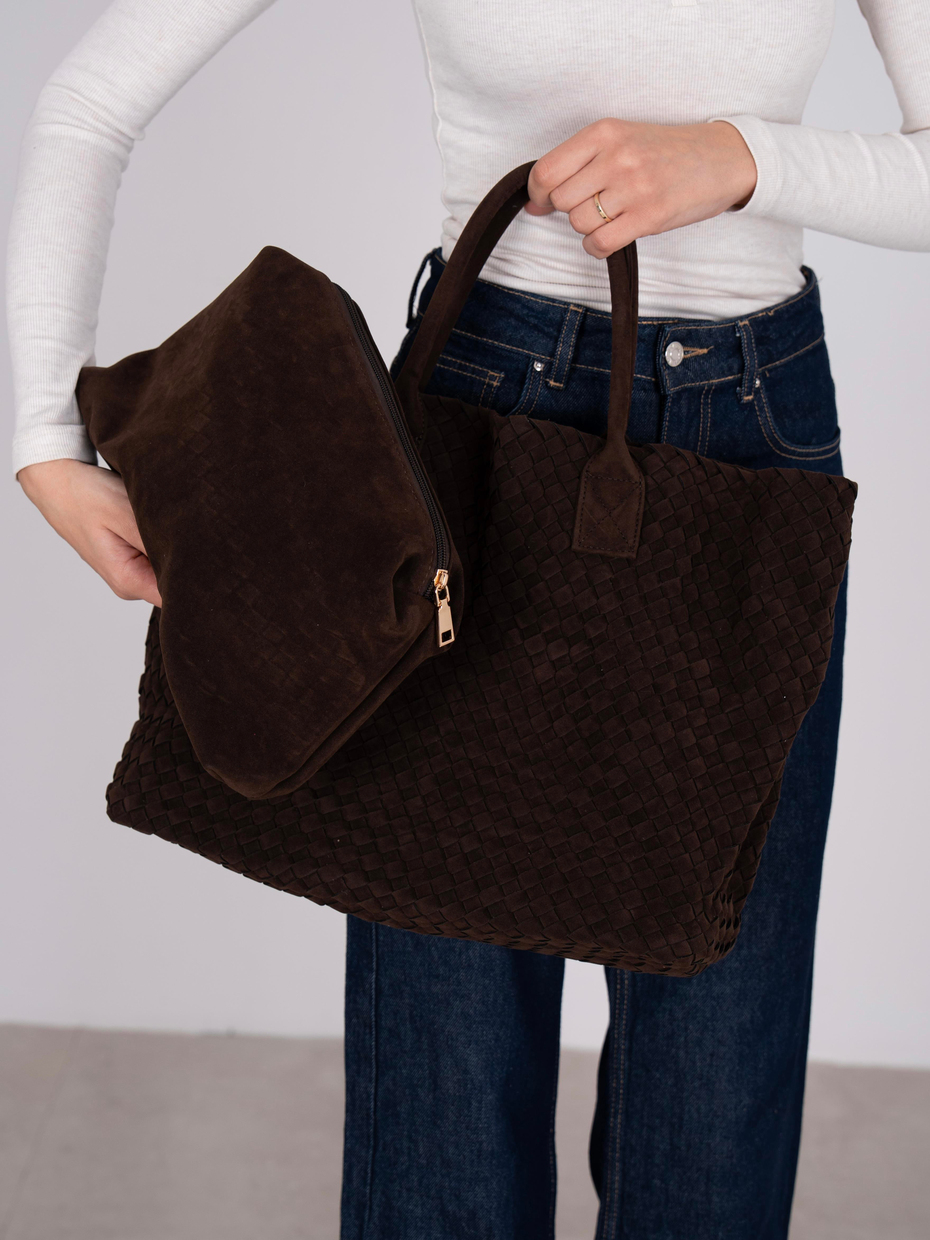 26147 Kahve Hakiki Deri Kadın Çanta