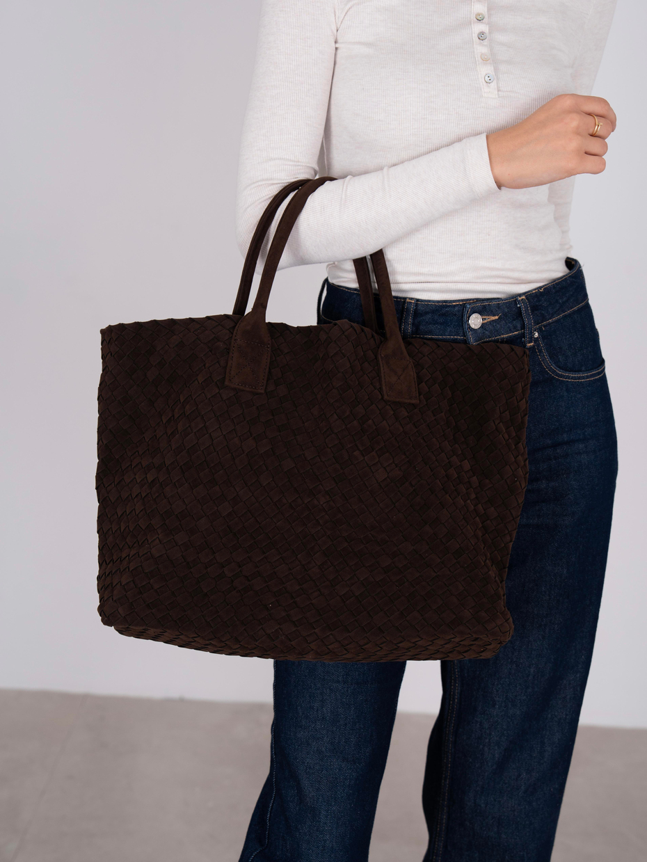 26147 Kahve Hakiki Deri Kadın Çanta