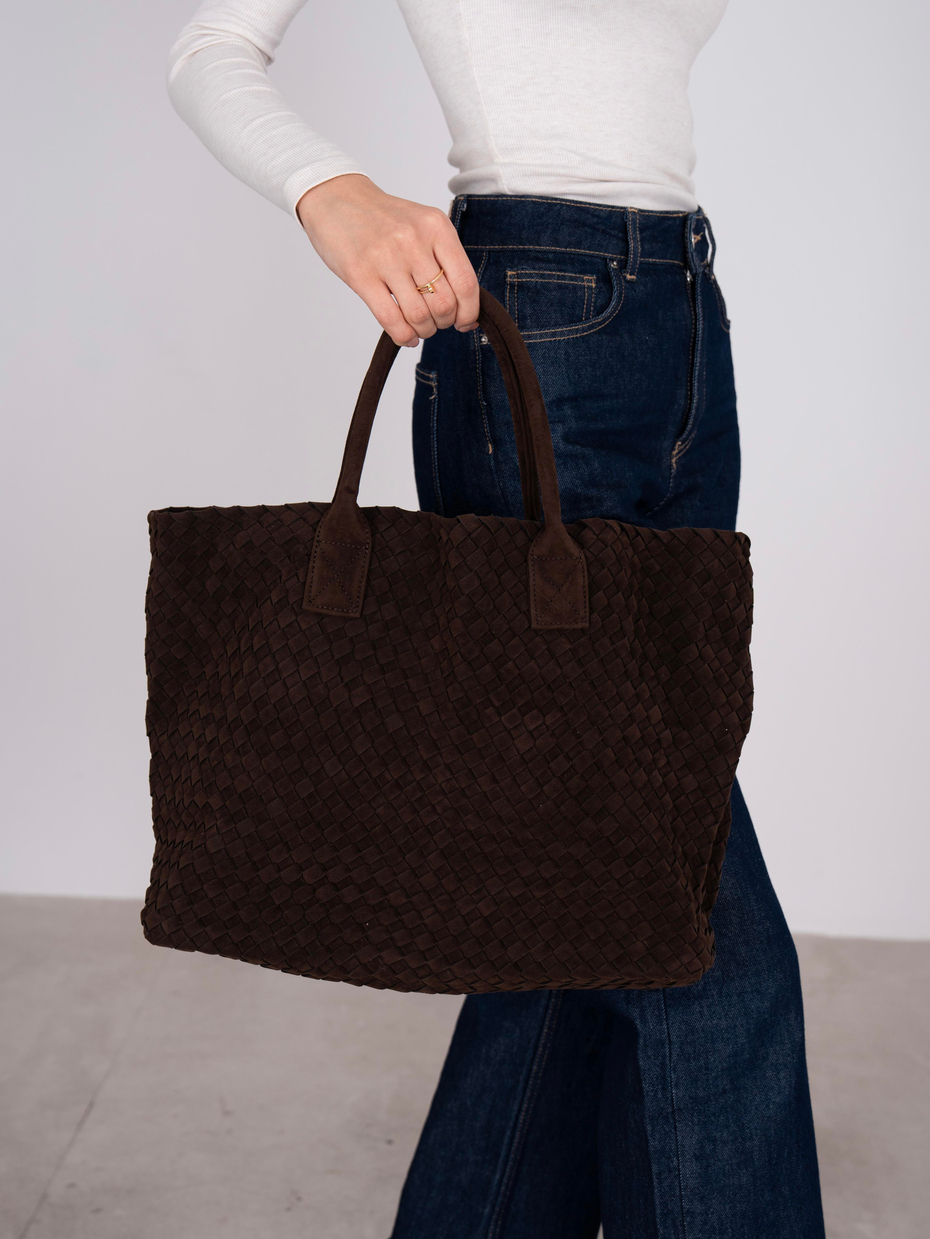 26147 Kahve Hakiki Deri Kadın Çanta