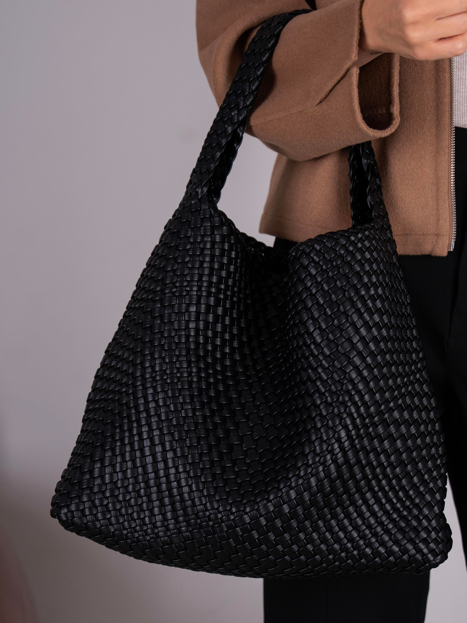 26173 Siyah Hakiki Deri Kadın Çanta