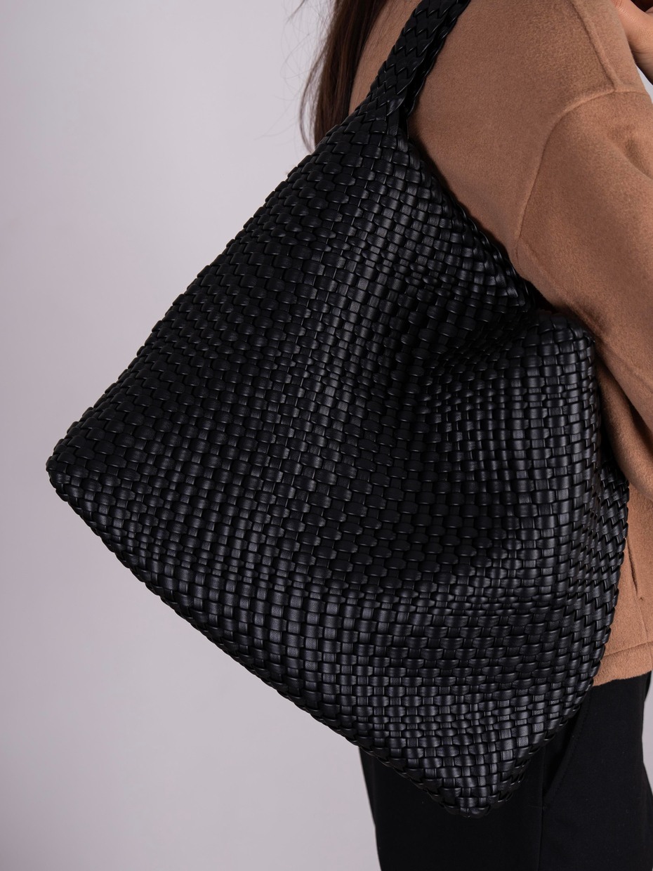 26173 Siyah Hakiki Deri Kadın Çanta