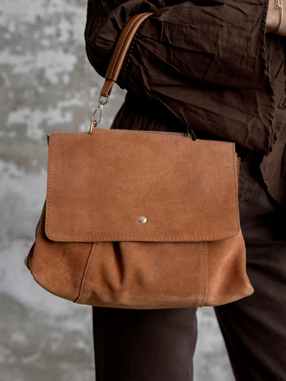 2855 Taba Hakiki Süet Kadın Çanta