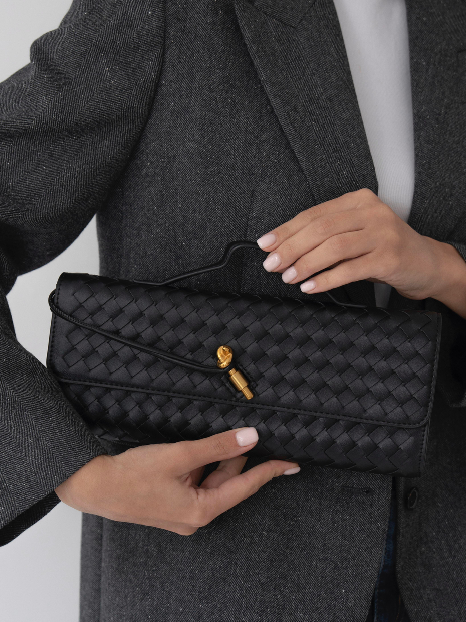 35107 Siyah Hakiki Deri Kadın Çanta