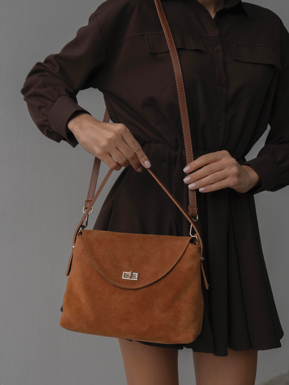 472 Taba Hakiki Süet Kadın Çanta