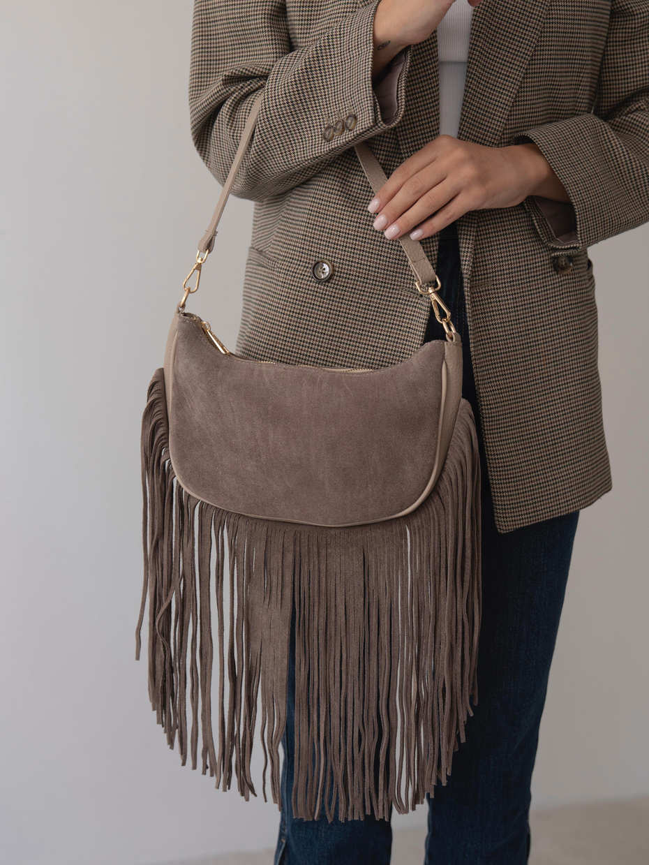 481 Vizon Hakiki Süet Kadın Çanta