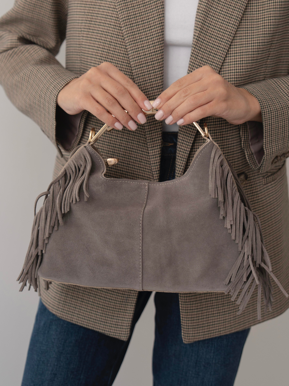 488 Vizon Hakiki Süet Kadın Çanta