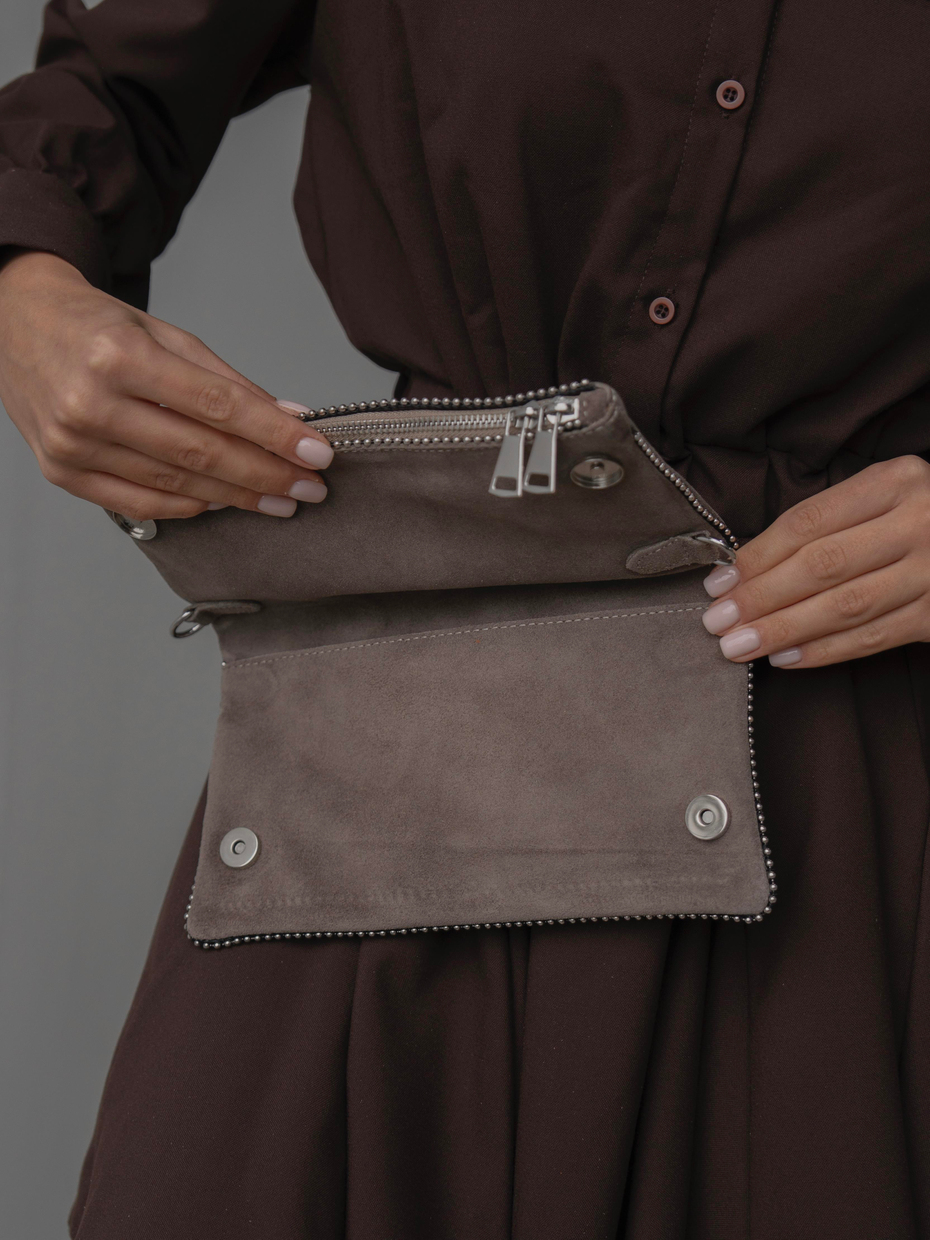 490 Vizon Hakiki Süet Kadın Çanta