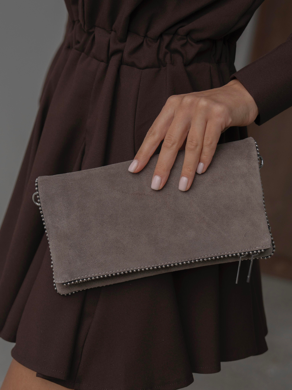 490 Vizon Hakiki Süet Kadın Çanta