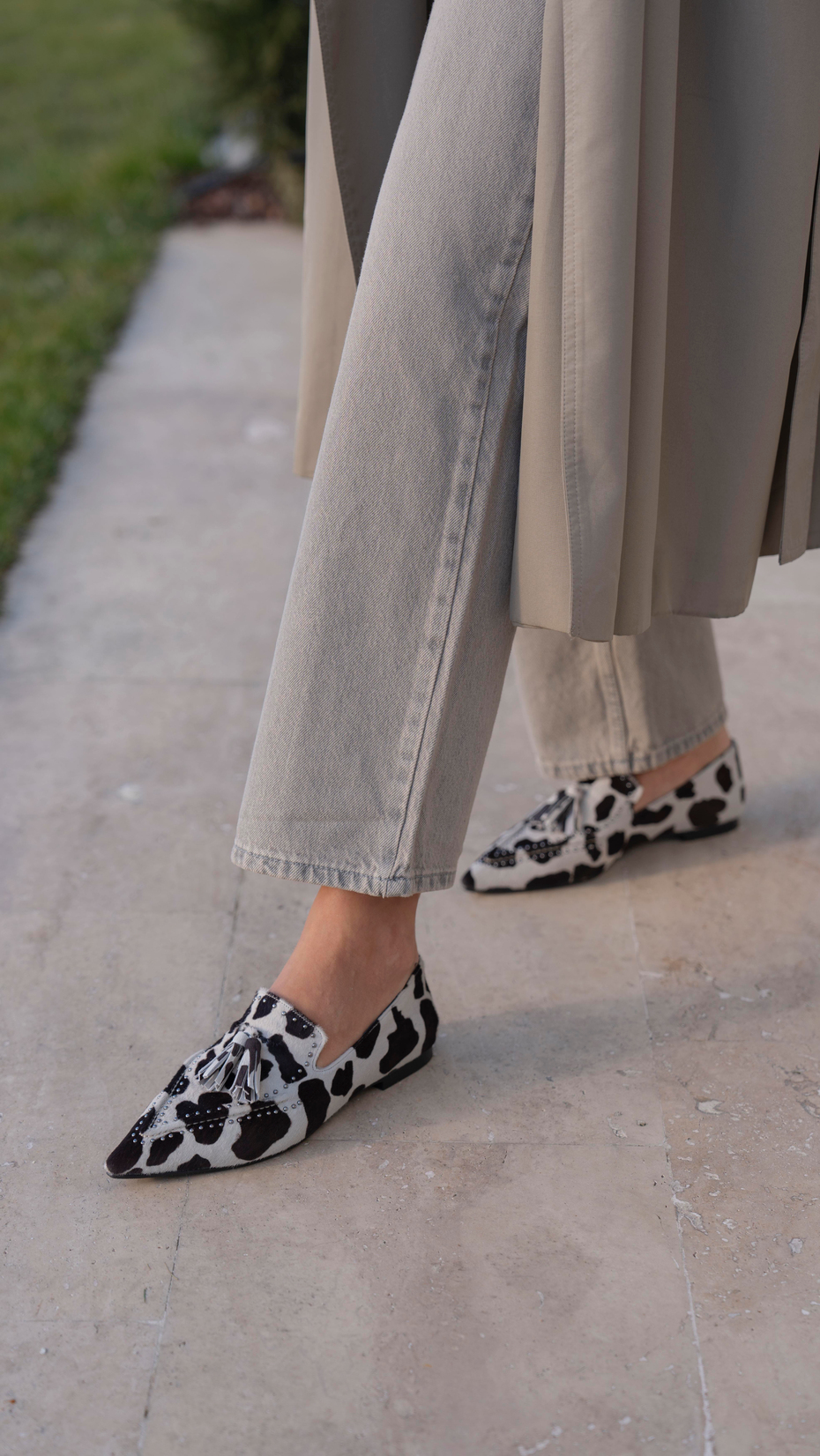 Abalde Siyah Desen   Hakiki Deri   Babet