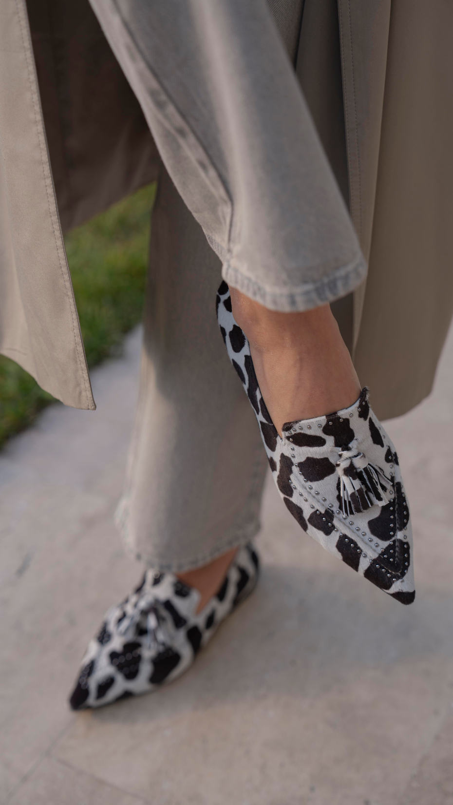 Abalde Siyah Desen   Hakiki Deri   Babet