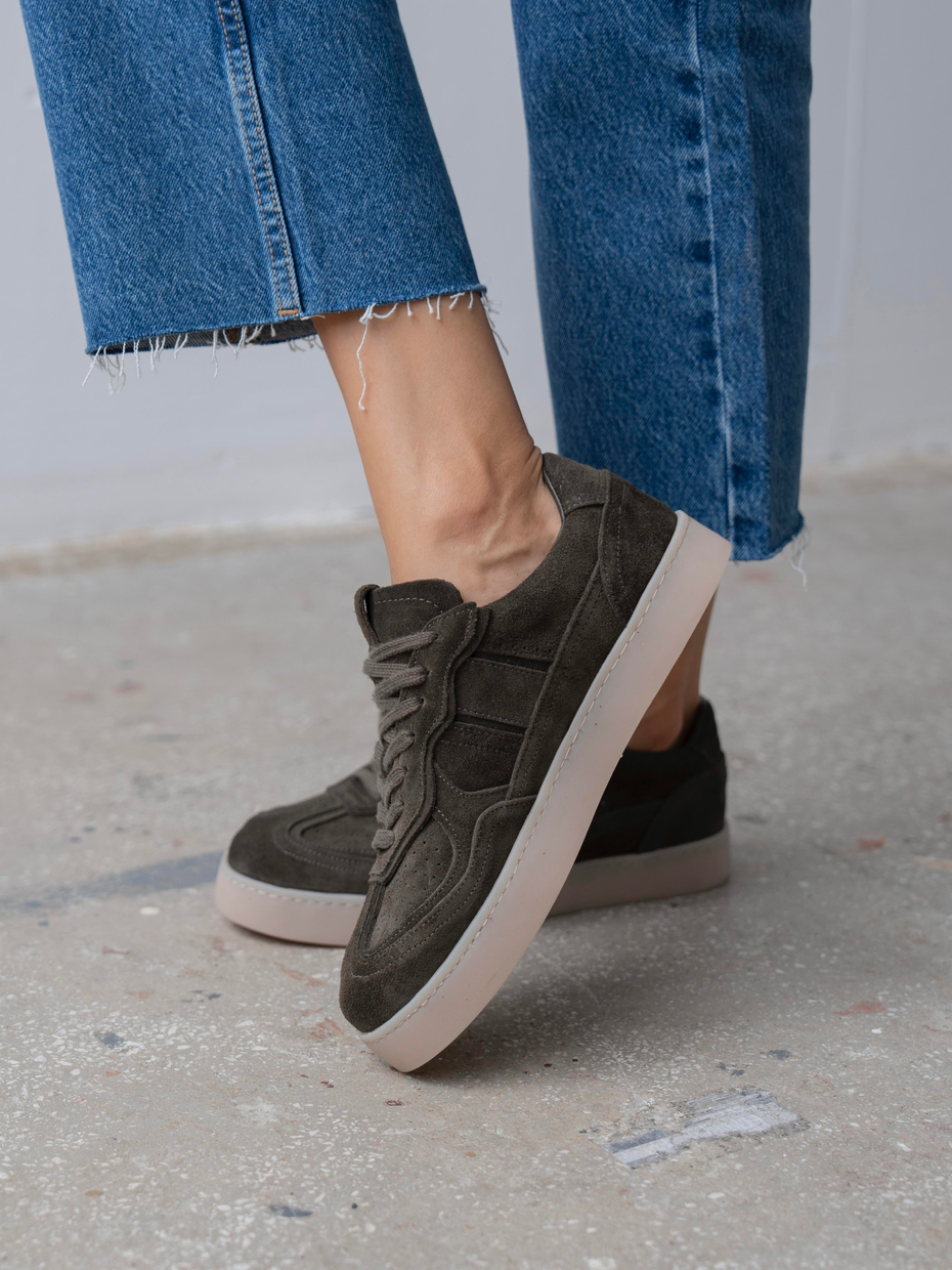 Almir Haki Süet Hakiki Süet Kadın Bağcıklı Spor Ayakkabı