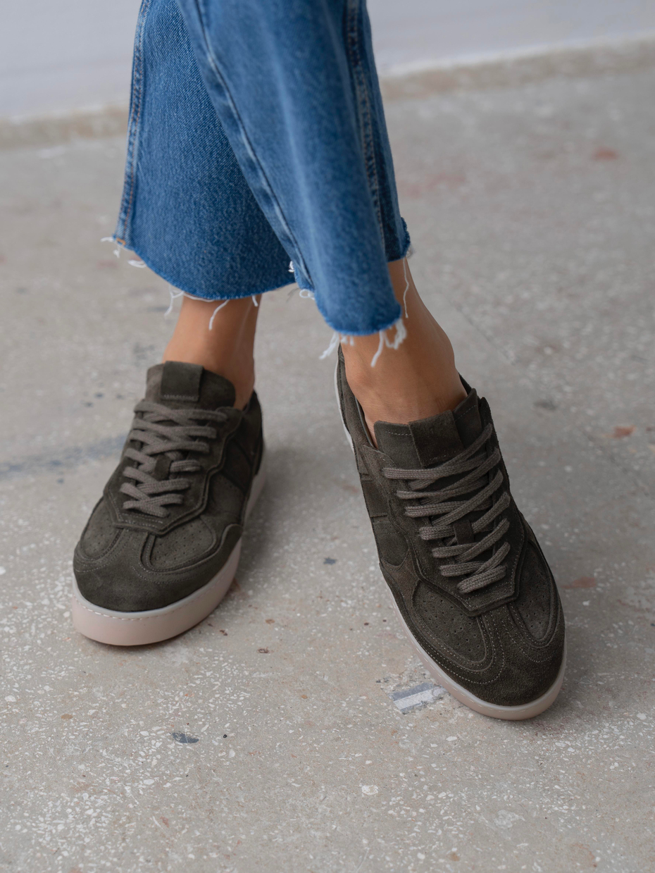 Almir Haki Süet Hakiki Süet Kadın Bağcıklı Spor Ayakkabı