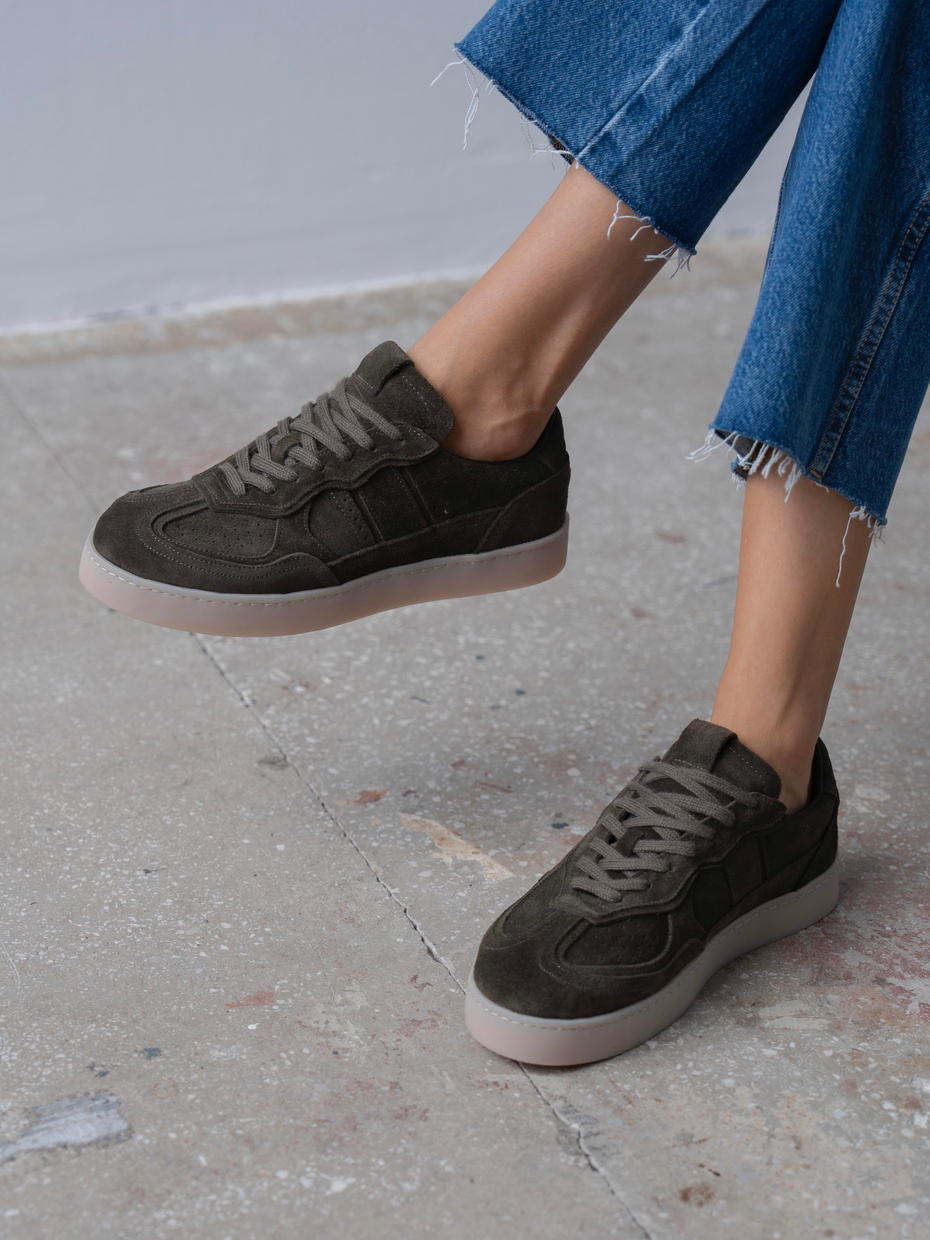 Almir Haki Süet Hakiki Süet Kadın Bağcıklı Spor Ayakkabı