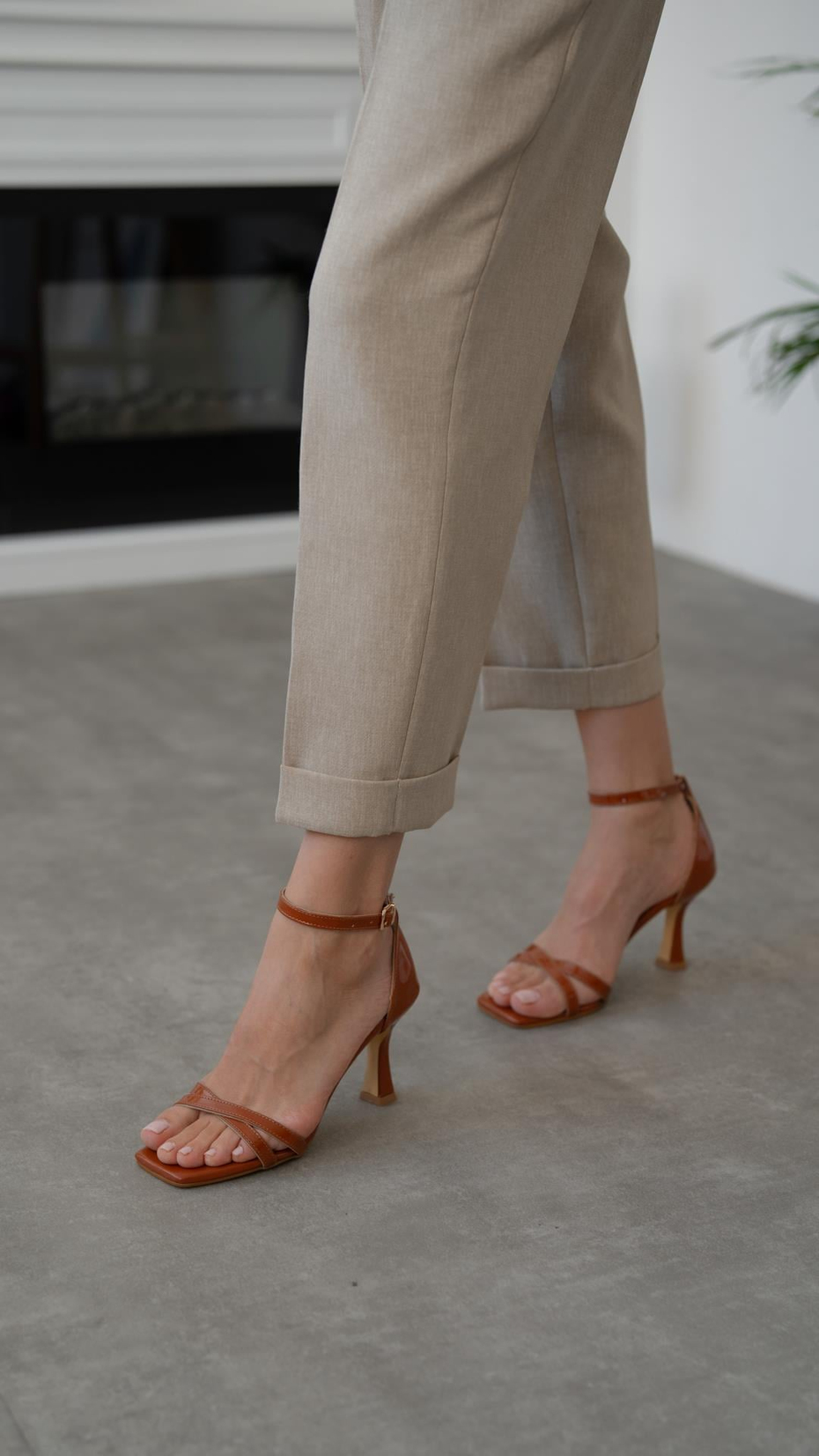 Amaros Taba Rugan   Topuklu Ayakkabı