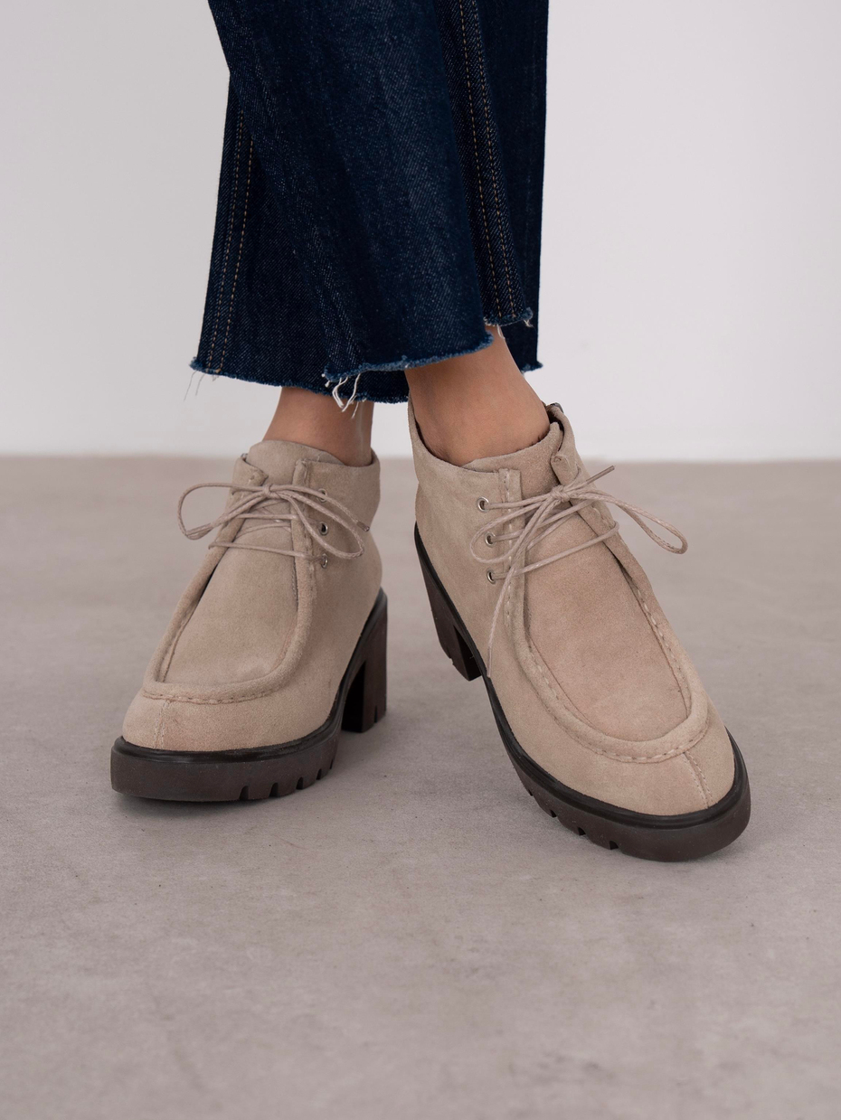 Arwen Bej Süet Hakiki Deri Kadın Bot