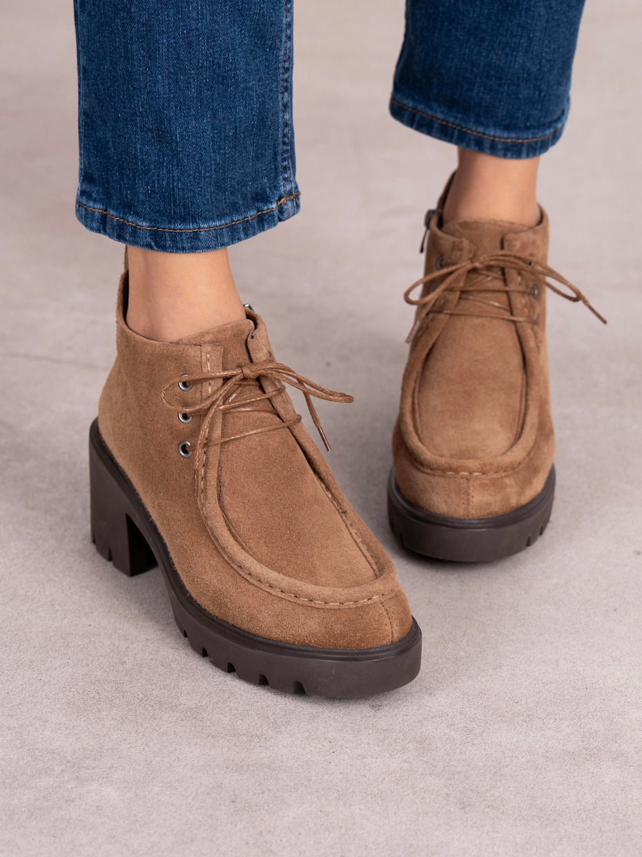 Arwen Camel Süet Hakiki Deri Kadın Bot