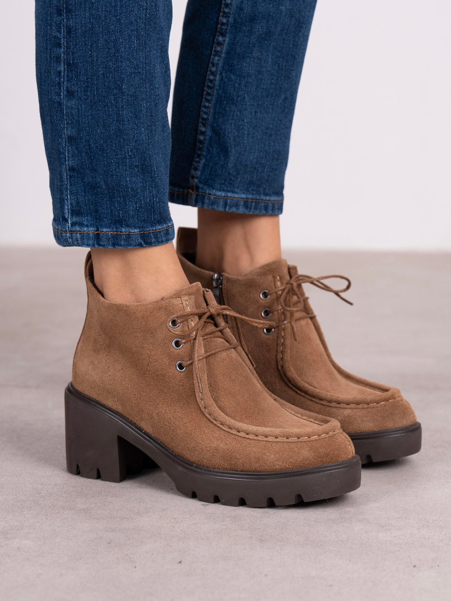 Arwen Camel Süet Hakiki Deri Kadın Bot