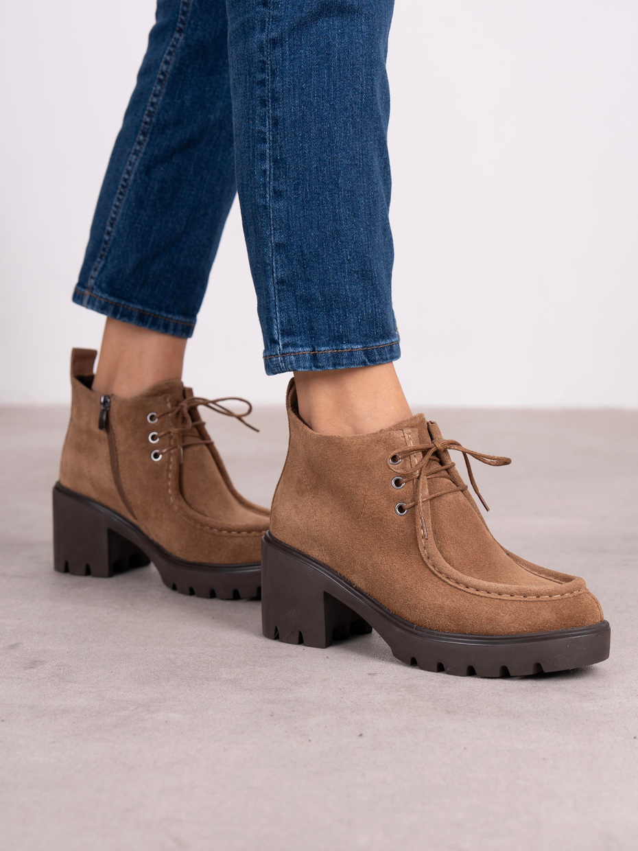 Arwen Camel Süet Hakiki Deri Kadın Bot