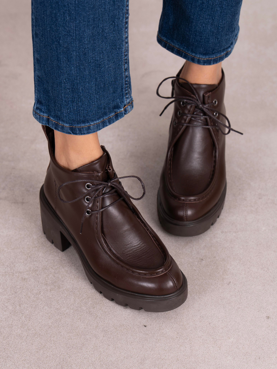 Arwen Kahve Hakiki Deri Kadın Bot