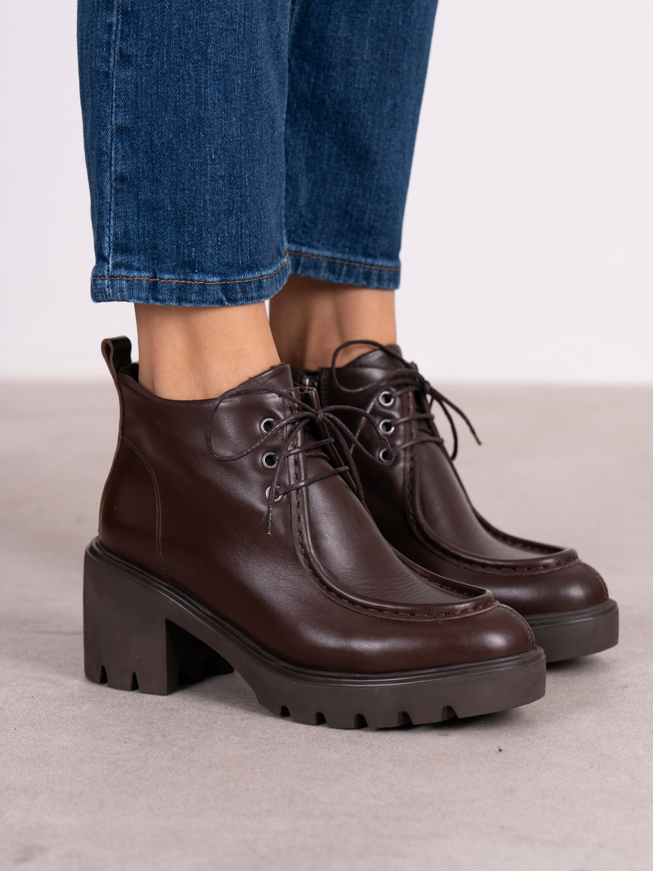 Arwen Kahve Hakiki Deri Kadın Bot