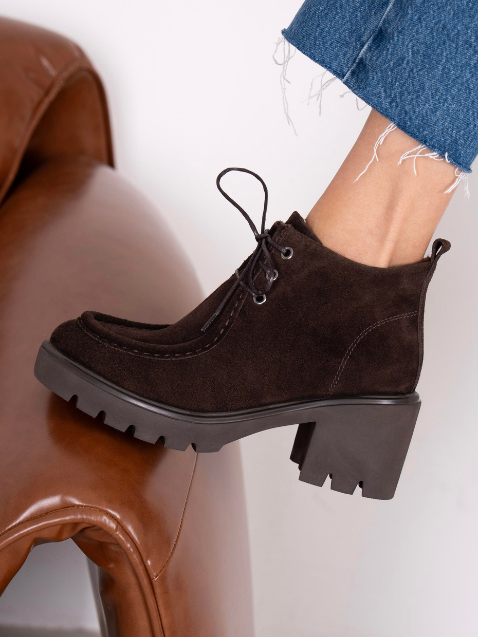 Arwen Kahve Süet Hakiki Deri Kadın Bot