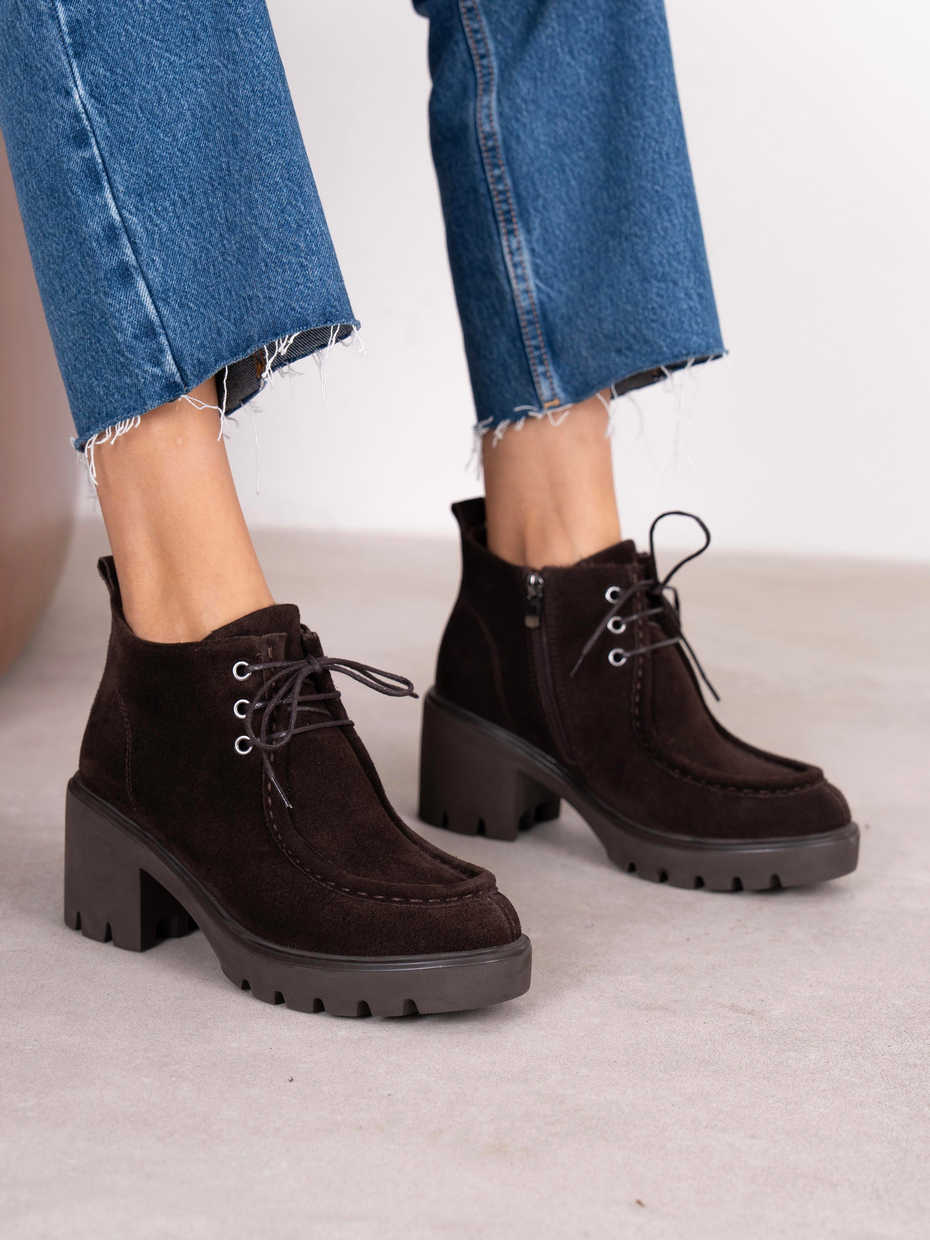 Arwen Kahve Süet Hakiki Deri Kadın Bot