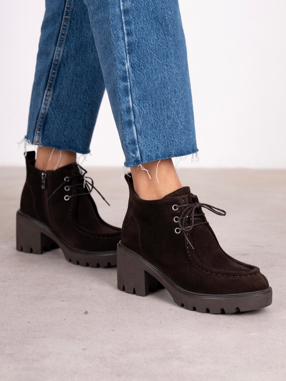 Arwen Kahve Süet Hakiki Deri Kadın Bot