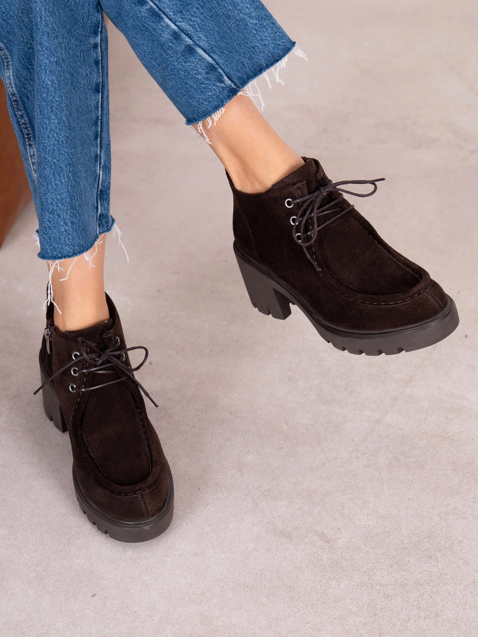 Arwen Kahve Süet Hakiki Deri Kadın Bot