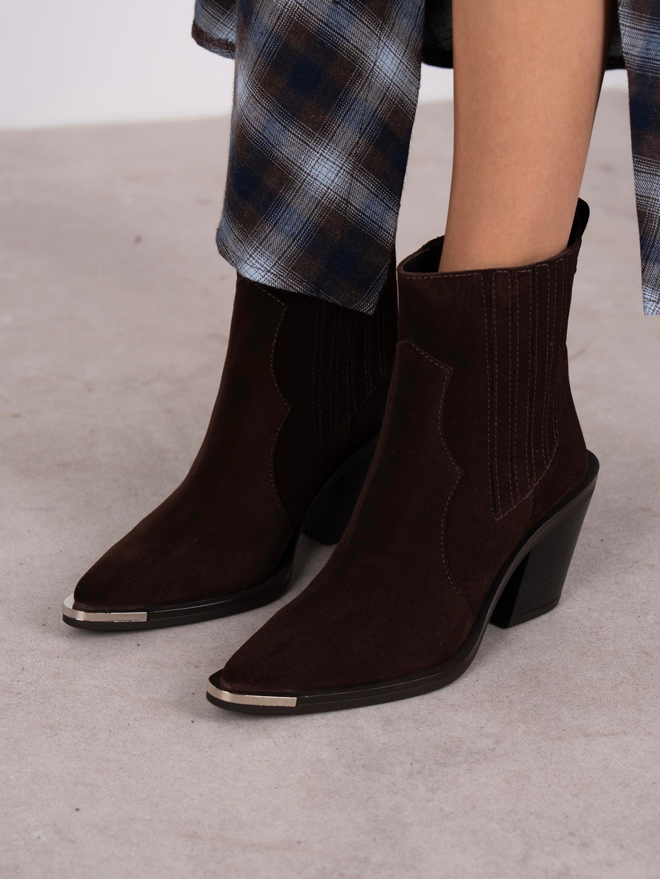 Asron Kahve Süet Hakiki Deri Kadın Bot