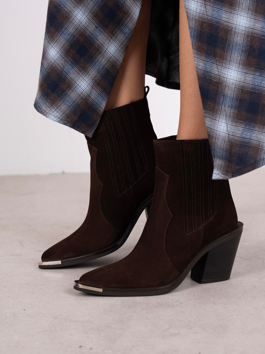 Asron Kahve Süet Hakiki Deri Kadın Bot