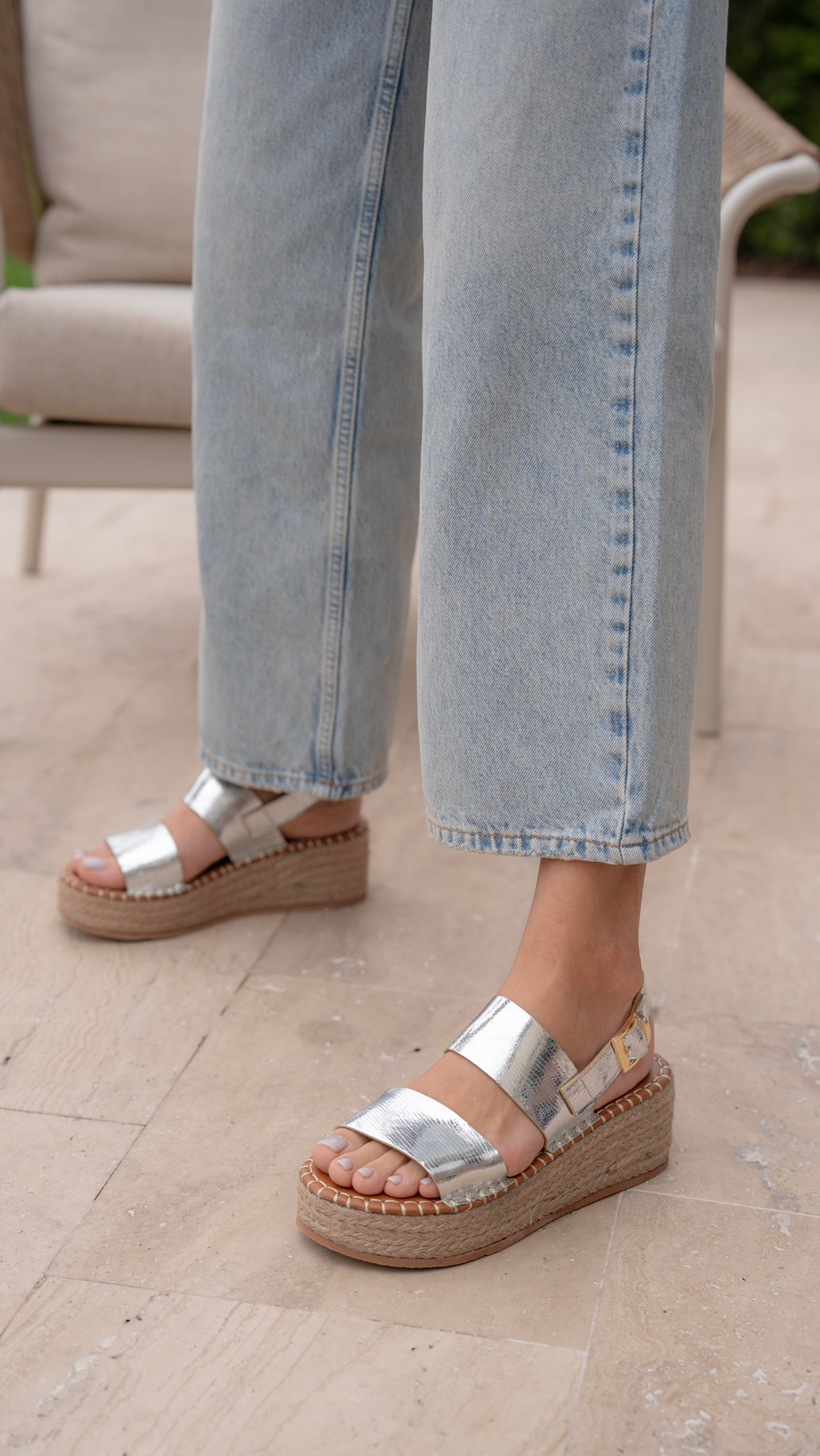 Atlanta Lame   Hakiki Deri   Sandalet