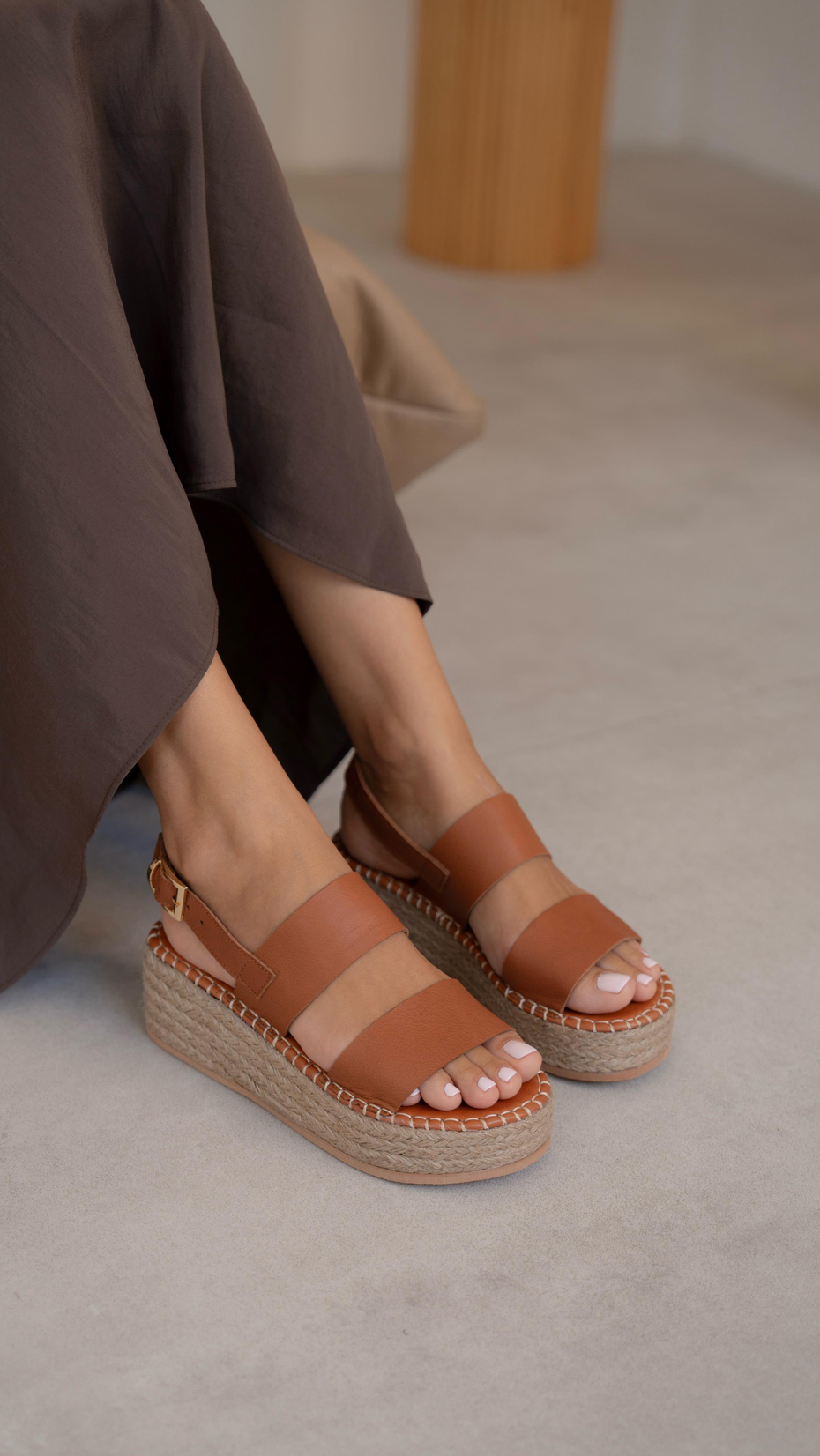 Atlanta Taba   Hakiki Deri   Sandalet