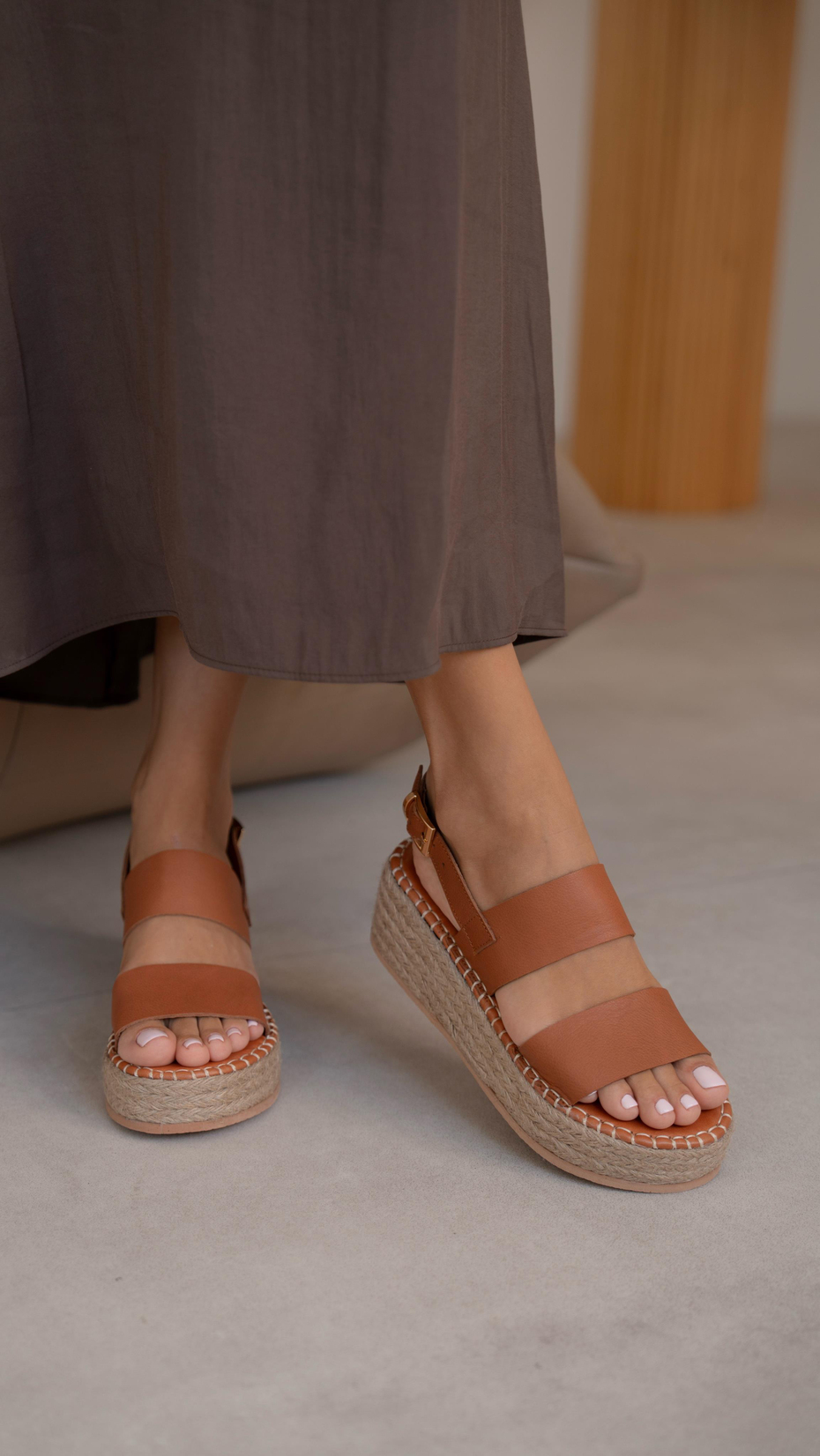 Atlanta Taba   Hakiki Deri   Sandalet