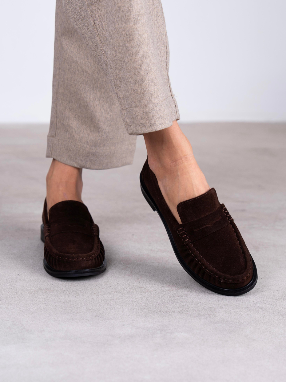 Aven Kahve Süet Hakiki Deri Kadın MAKOSEN