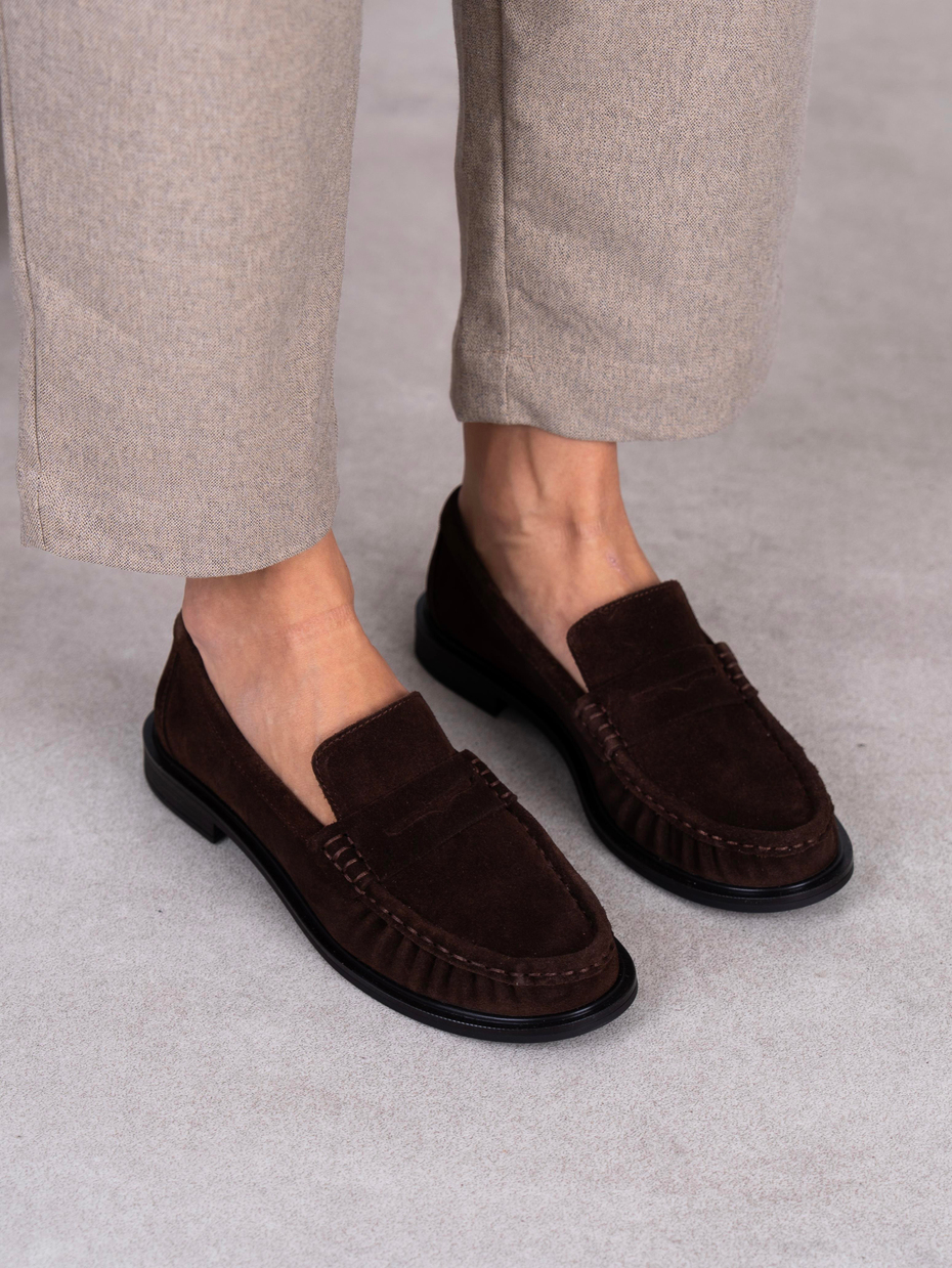 Aven Kahve Süet Hakiki Deri Kadın MAKOSEN