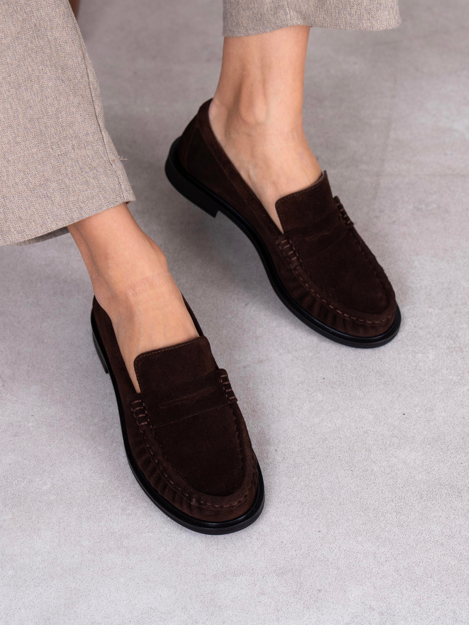 Aven Kahve Süet Hakiki Deri Kadın MAKOSEN