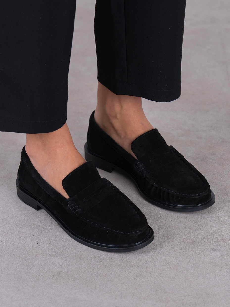 Aven Siyah Süet Hakiki Deri Kadın MAKOSEN