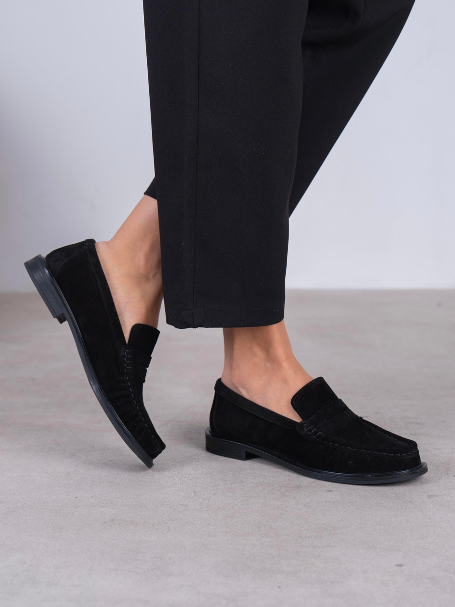 Aven Siyah Süet Hakiki Deri Kadın MAKOSEN