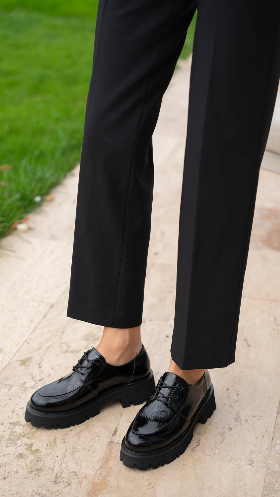 Bella Siyah Rugan   Hakiki Deri Kadın   Makosen Ayakkabı