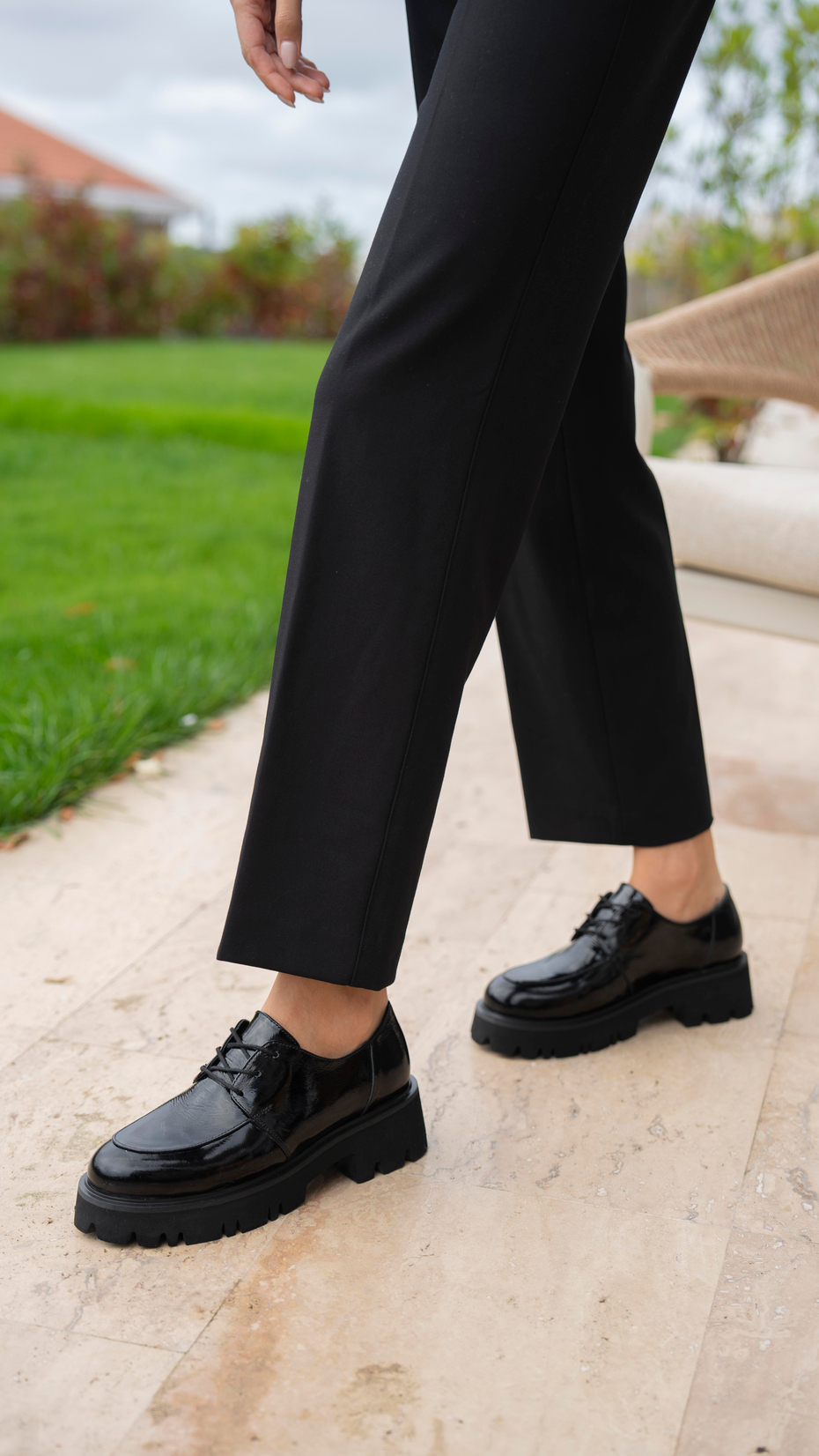 Bella Siyah Rugan   Hakiki Deri Kadın   Makosen Ayakkabı